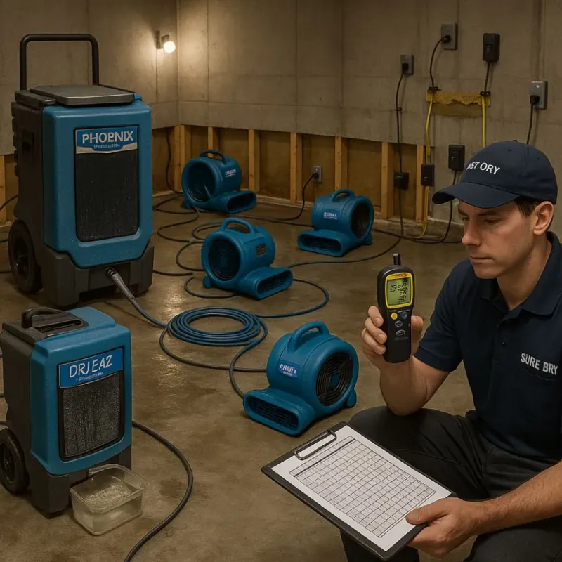 Structural Drying and Dehumidification process in Michigan Center, MI